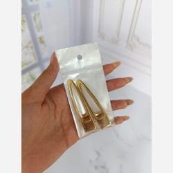 گیره ی مو خام موشکی 6.5 سانت طلایی پک 2عددی