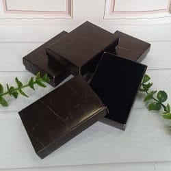 جعبه جواهرات نیم ست طرح سنگی مشکی بزرگ
